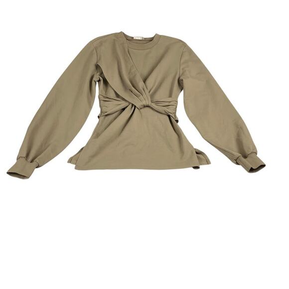 Sally LaPointe Tan  Twist Front Jersey Tunic - Size 8 - Picture 1 of 3